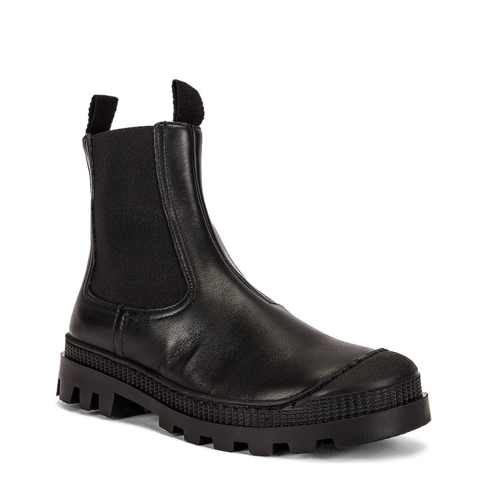 Loewe Black Leather Lug Chelsea Boot